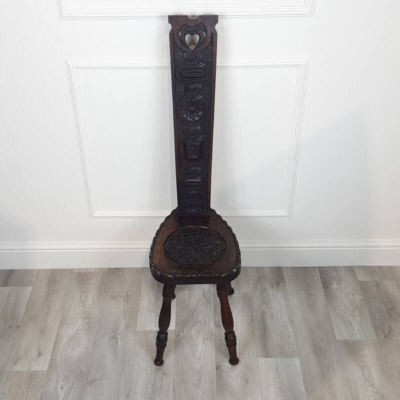 Carved Oak Spinning Chair - F188