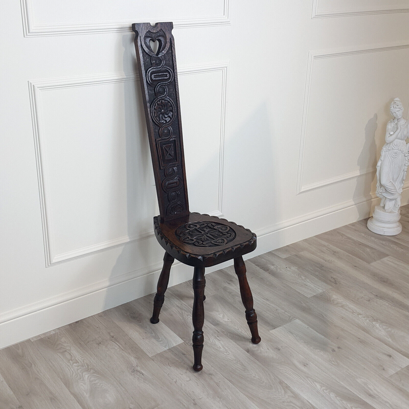 Carved Oak Spinning Chair - F188