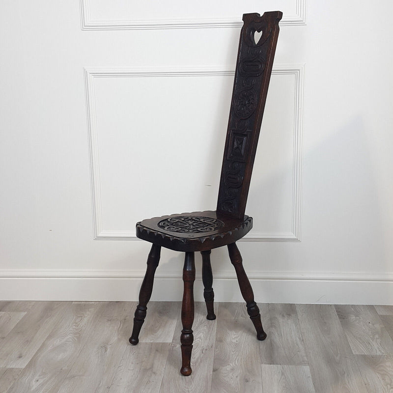 Carved Oak Spinning Chair - F188