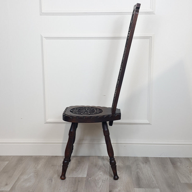 Carved Oak Spinning Chair - F188