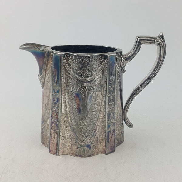 Vintage Silver Plated Engraved Milk Jug - 9080 O/A