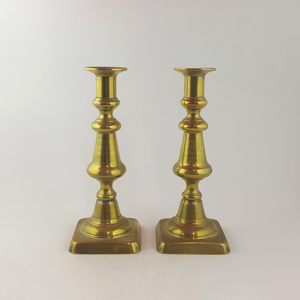 Pair Of Victorian Brass Candlesticks - OA 3709