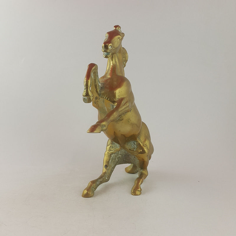 Antique Solid Brass Rearing Stallion Horse Statue (heavy) - OA 3707