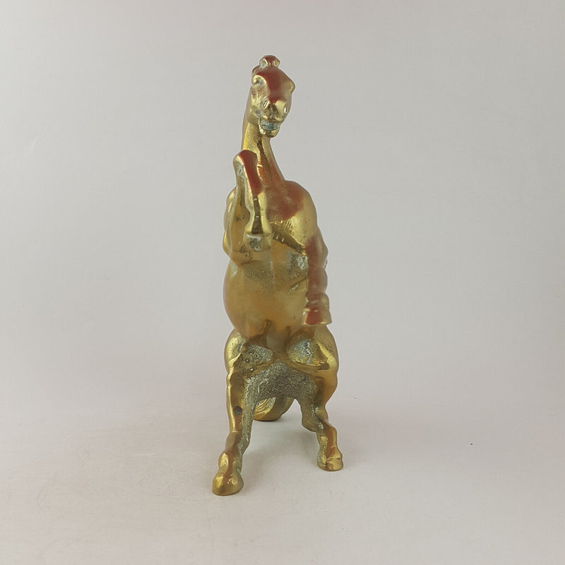 Antique Solid Brass Rearing Stallion Horse Statue (heavy) - OA 3707