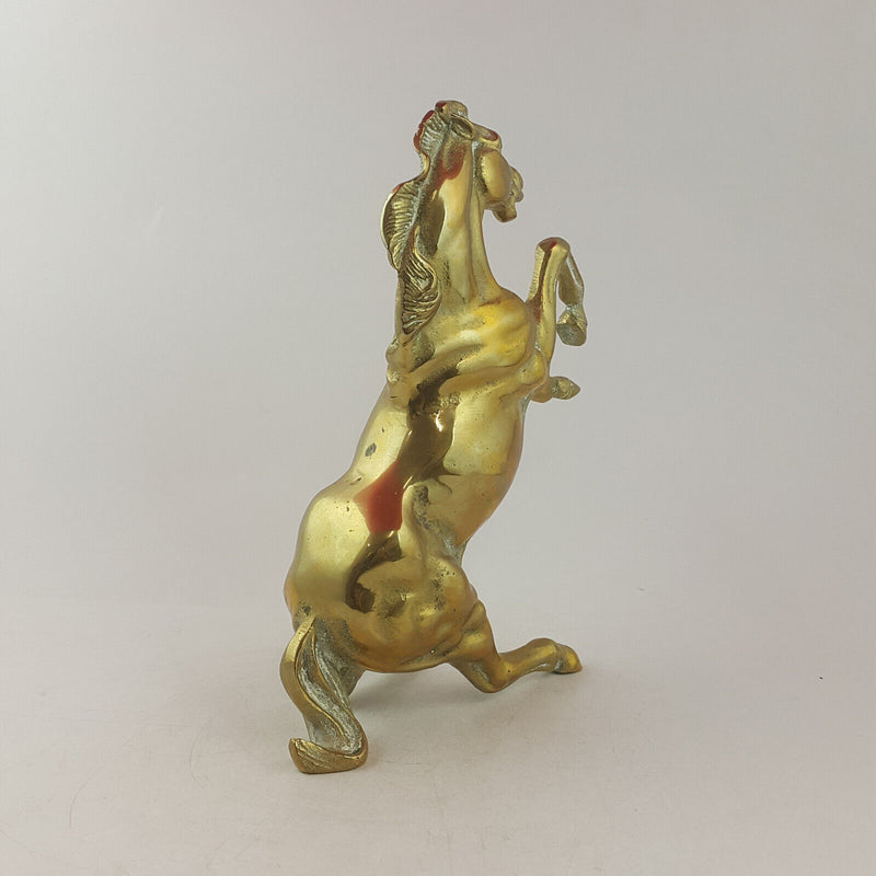 Antique Solid Brass Rearing Stallion Horse Statue (heavy) - OA 3707