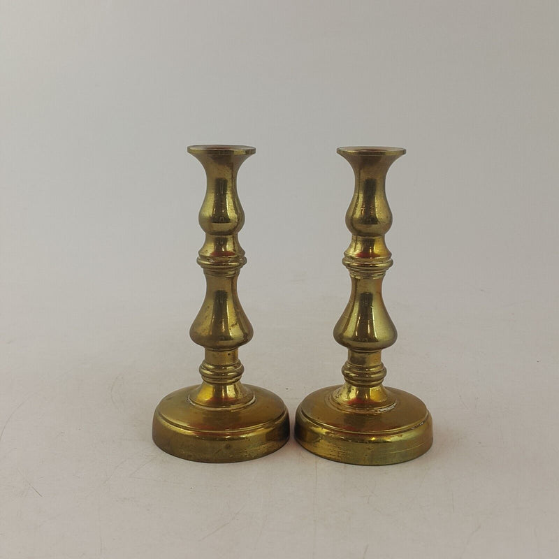 Indian Brass Pair of CandleSticks - 9075 O/A