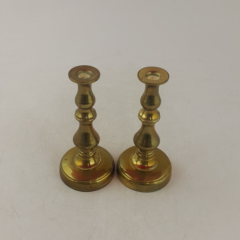 Indian Brass Pair of CandleSticks - 9075 O/A