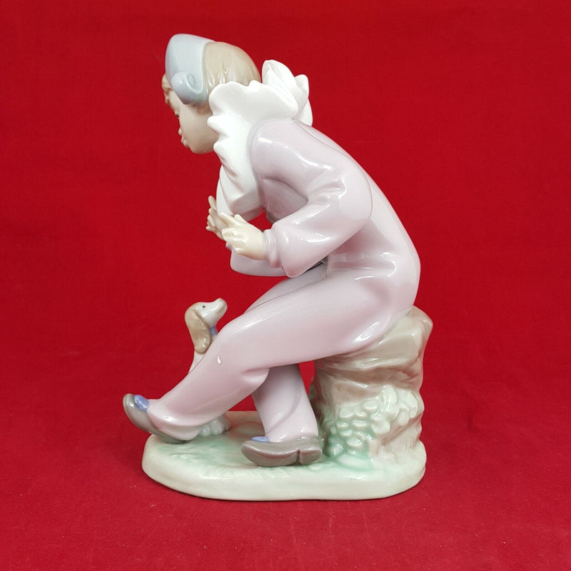 Lladro Nao 1099 - Listen to Me - Harlequin And Puppy - (Chipped) 6280 L/N