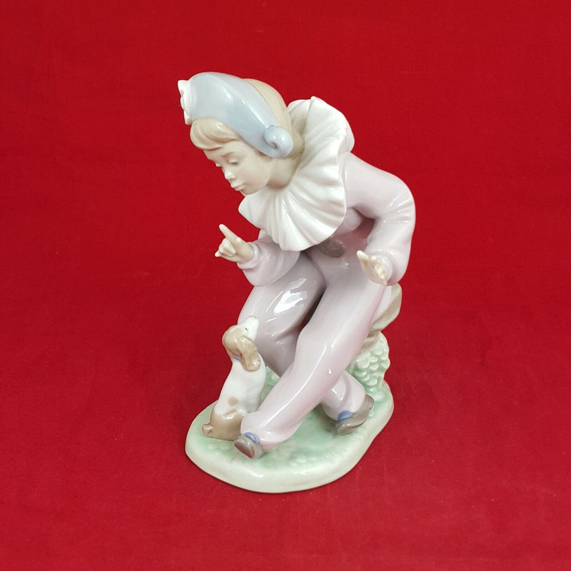 Lladro Nao 1099 - Listen to Me - Harlequin And Puppy - (Chipped) 6280 L/N