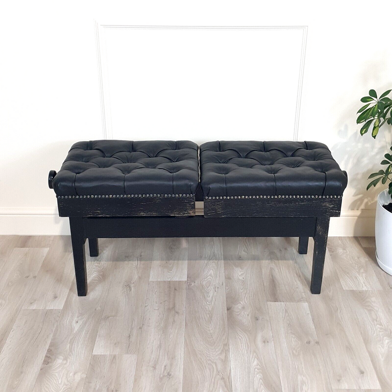 20th Century Ebonised Wood Double Adjustable Footstool - F151