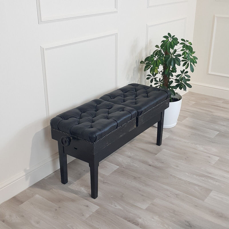 20th Century Ebonised Wood Double Adjustable Footstool - F151