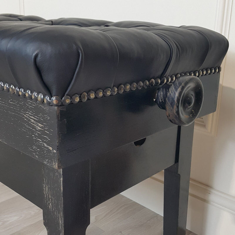 20th Century Ebonised Wood Double Adjustable Footstool - F151