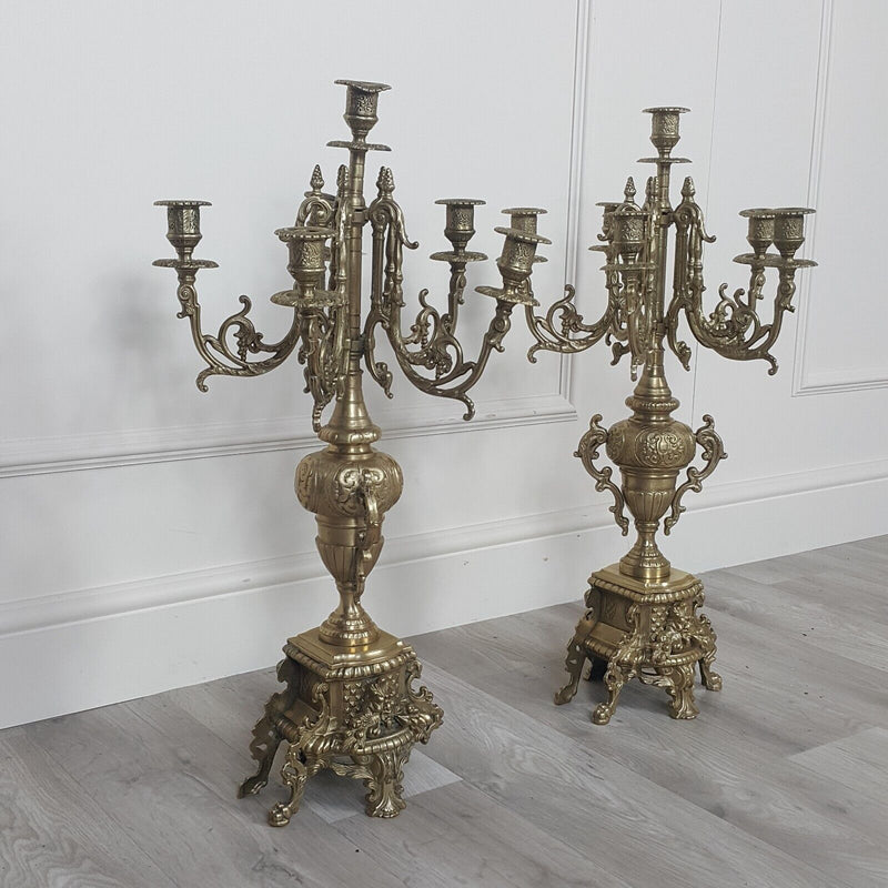 Brass Large Five-Armed Candelabras / Candlestick - F257