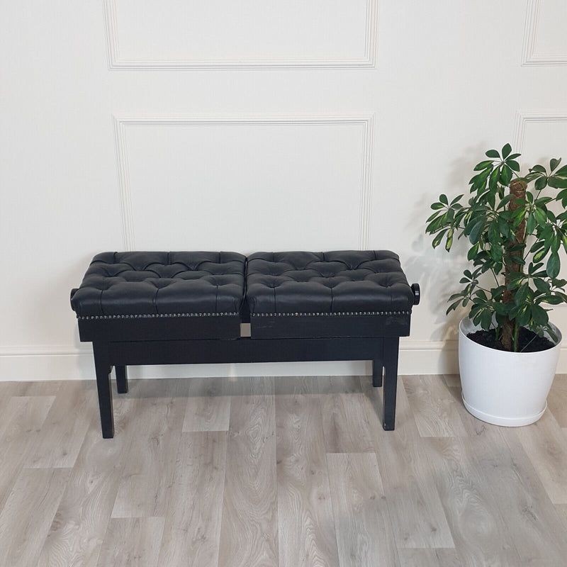 20th Century Ebonised Wood Double Adjustable Footstool - F151