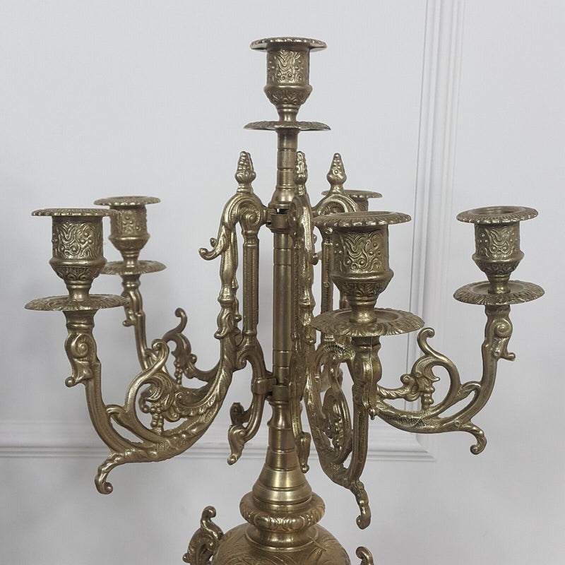 Brass Large Five-Armed Candelabras / Candlestick - F257