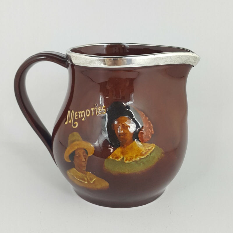 Royal Doulton Kingsware Memories Pitcher with Sliver Rim Hallmark - 5847 RD