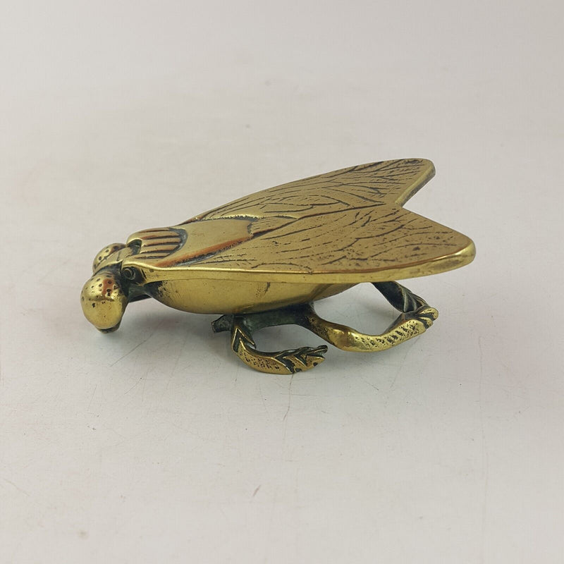 Antique Solid Brass Fly Ashtry (Damaged) - 96TF