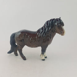 Beswick Horses Figurine 1033 Shetland Pony Woolly Shetland Mare (Chipped) - 9018