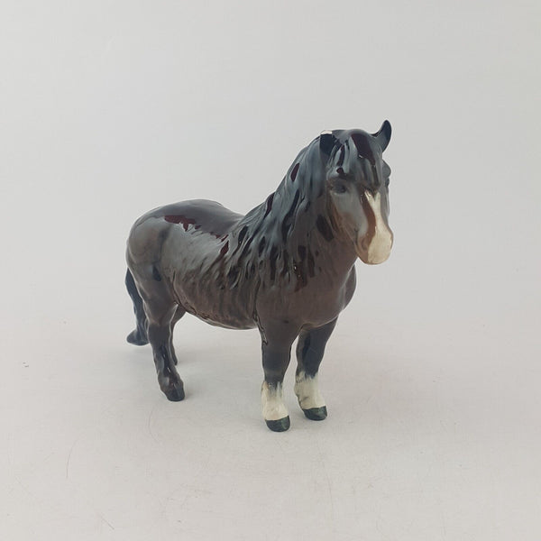 Beswick Horses Figurine 1033 Shetland Pony Woolly Shetland Mare (Chipped) - 9018