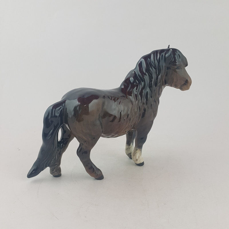 Beswick Horses Figurine 1033 Shetland Pony Woolly Shetland Mare (Chipped) - 9018