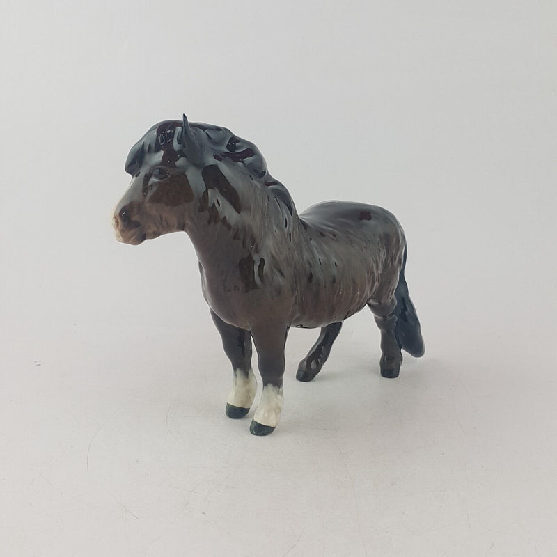 Beswick Horses Figurine 1033 Shetland Pony Woolly Shetland Mare (Chipped) - 9018