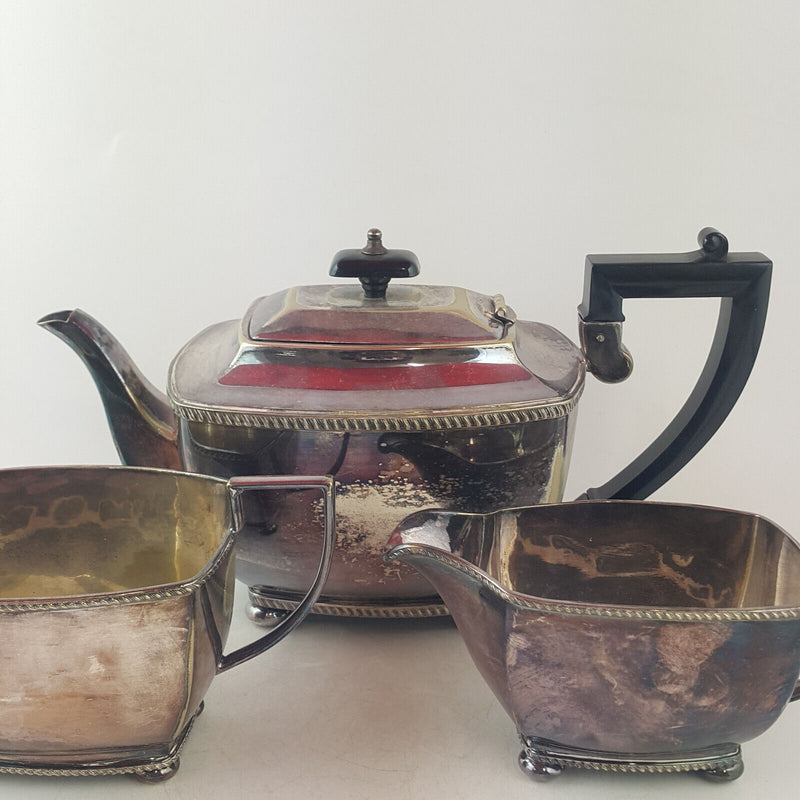 Vintage EPNS Silver Plated Made In England Tea Pot Set - OA 3711