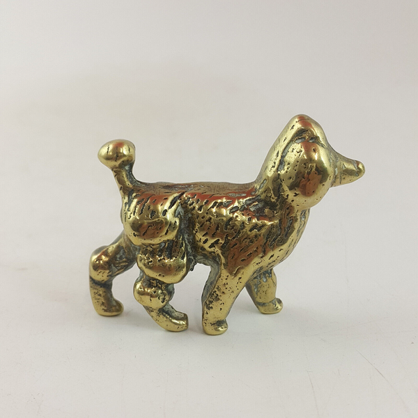 Antique Solid Brass Small Poodle Dog - TF 197