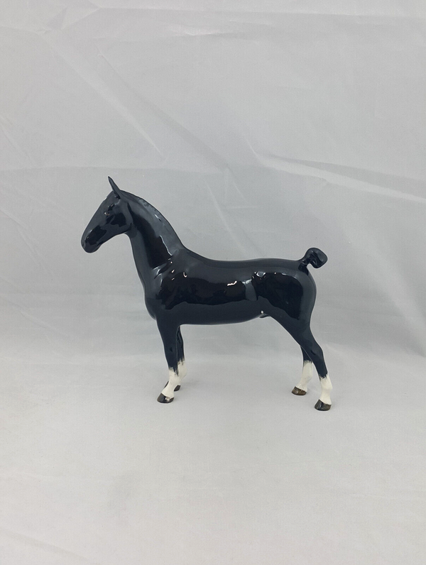 Beswick Black Hackney Horse White Patches On the Flanks Model 1361