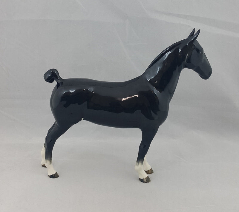 Beswick Black Hackney Horse White Patches On the Flanks Model 1361