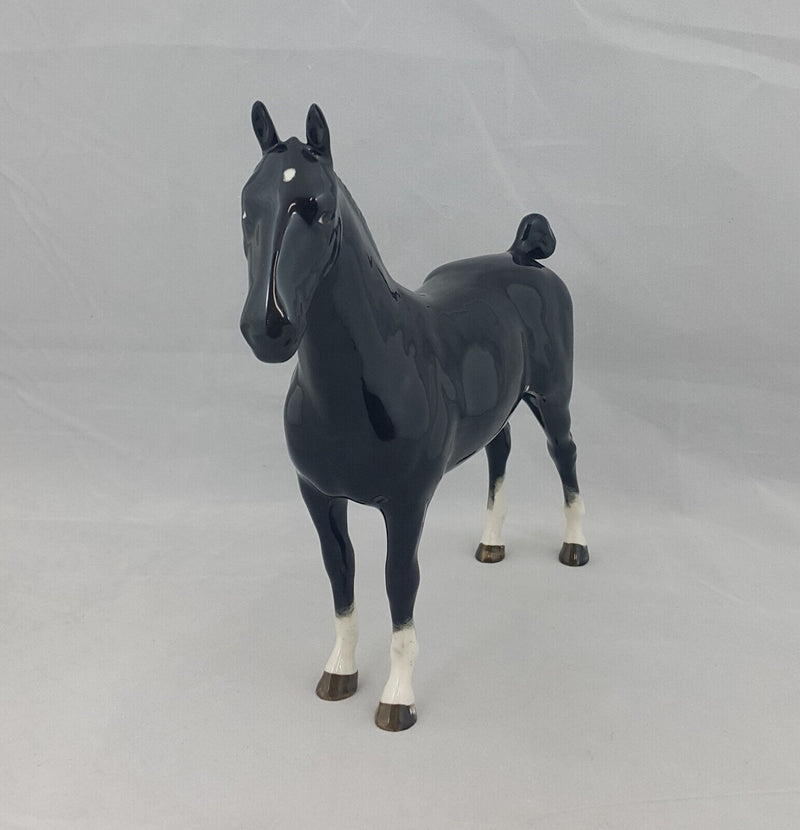 Beswick Black Hackney Horse White Patches On the Flanks Model 1361