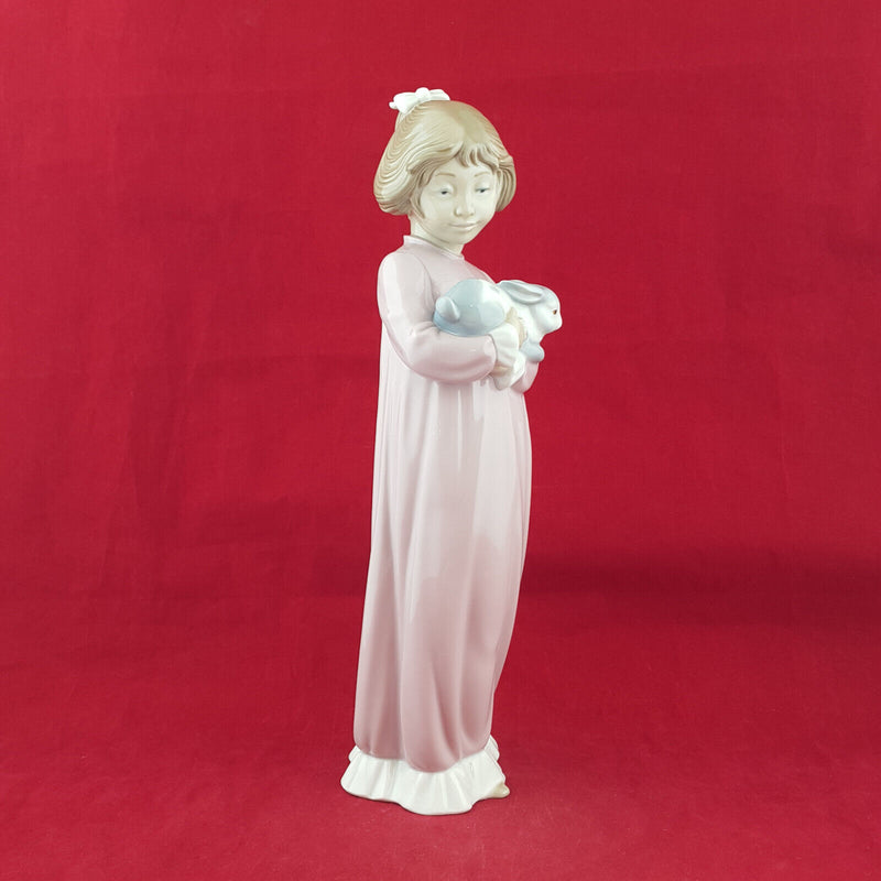 Lladro Nao - Girl Holding Bunny Rabbit - L/N 1423