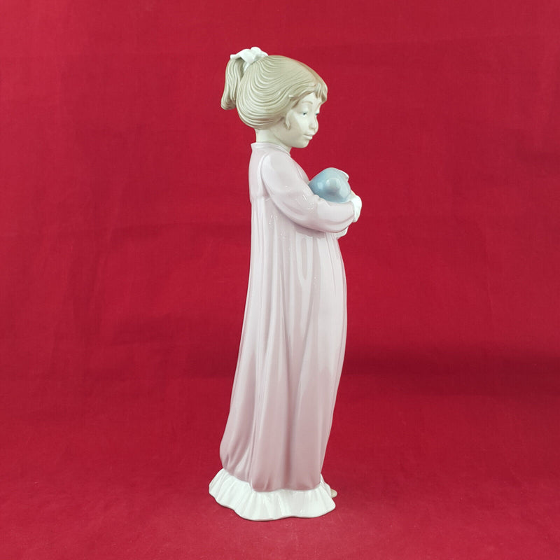 Lladro Nao - Girl Holding Bunny Rabbit - L/N 1423