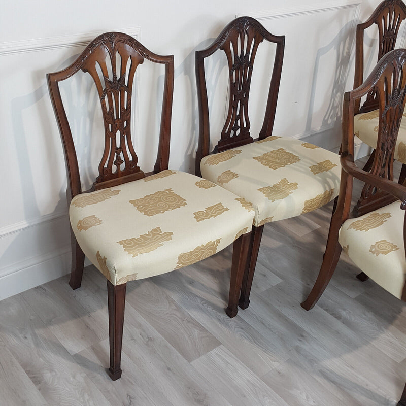 Set Of Six Antique Georgian Mahogany Hepplewhite Chairs c.18th Century - F229