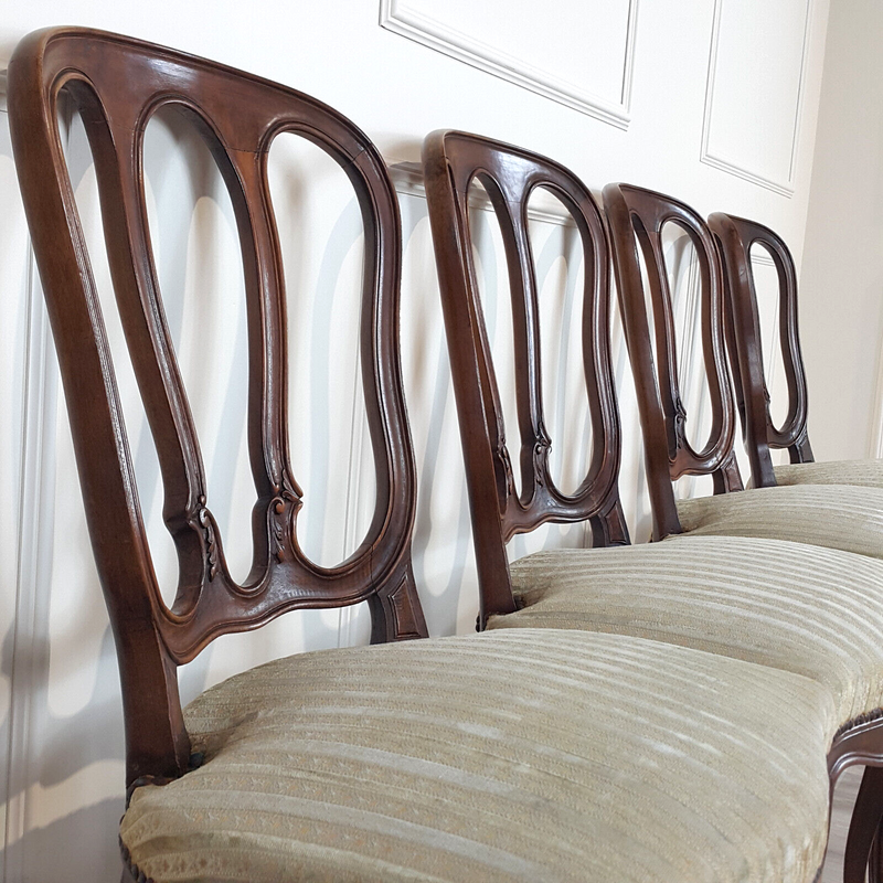 Four Continental Mahogany Dining Chairs - F172