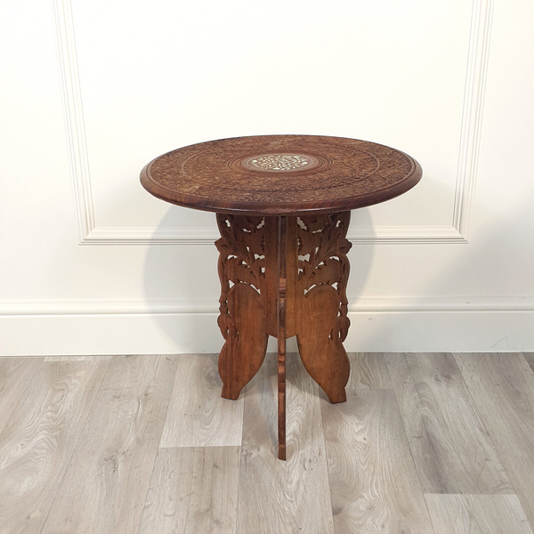 Circular Carved Indian Occasional Table - F200