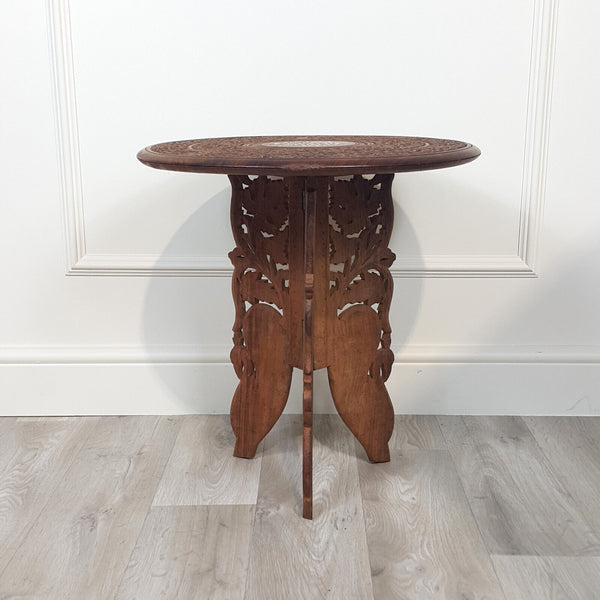 Circular Carved Indian Occasional Table - F200