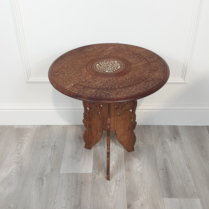 Circular Carved Indian Occasional Table - F200