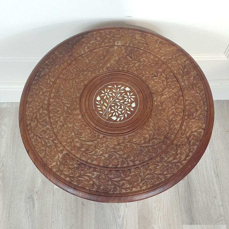 Circular Carved Indian Occasional Table - F200