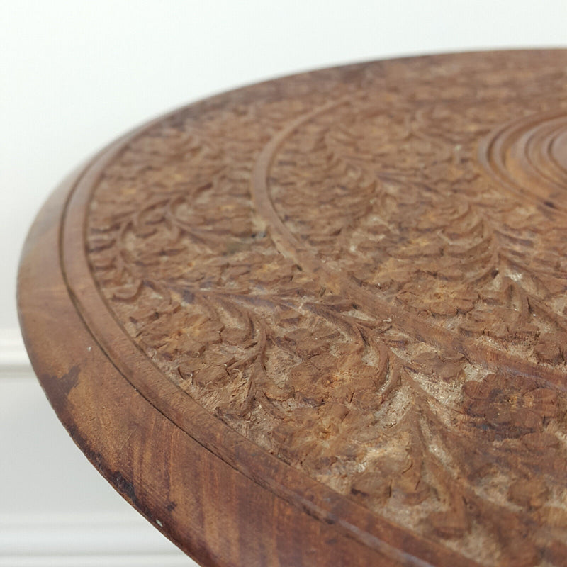 Circular Carved Indian Occasional Table - F200