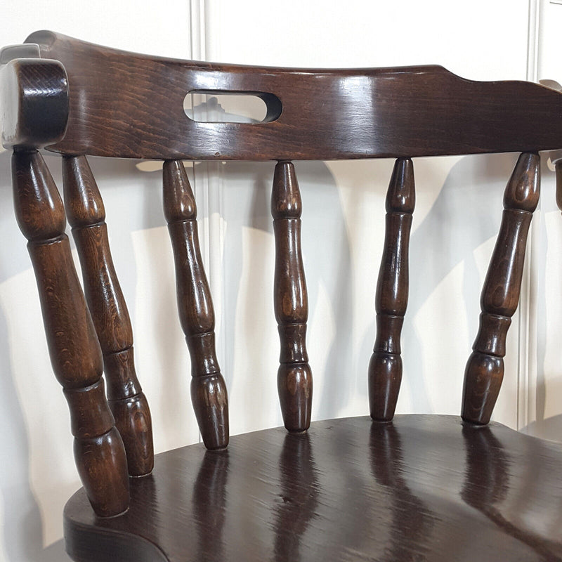 Set Of Four Stained Beech Elbow Chairs - F199