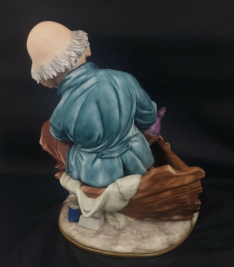 Capodimonte Figurine The Tramp Smoking Pipe and Reading Book - Damaged