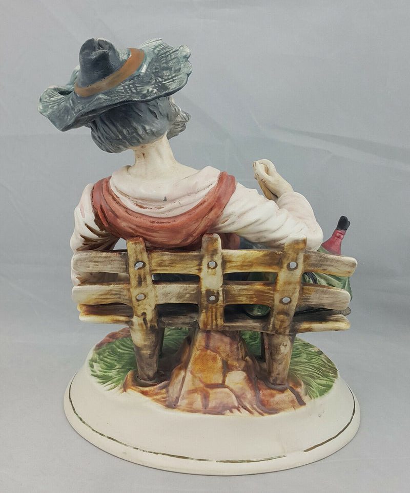 Capodimonte Large Figurine Tramp On Bench