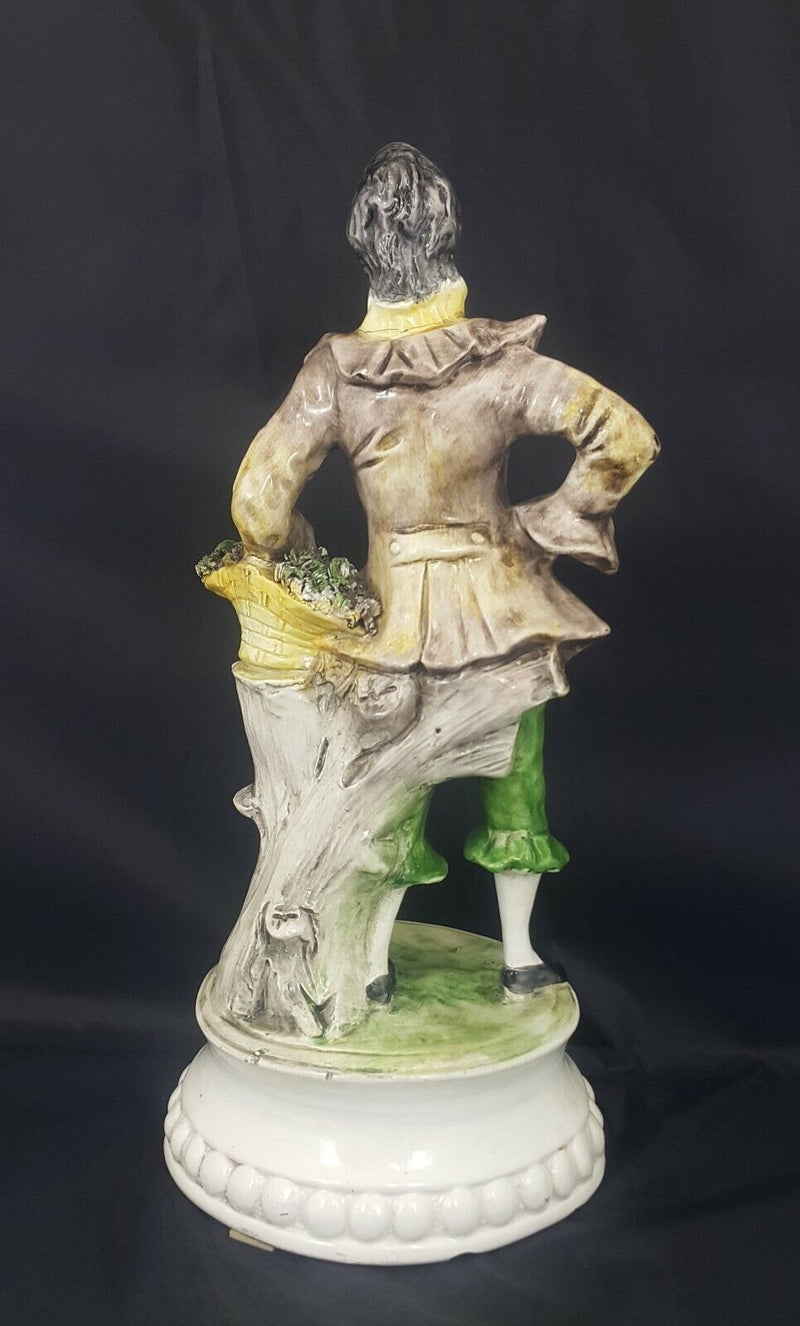 Capodimonte Figurine Man with Flower Basket - Restored