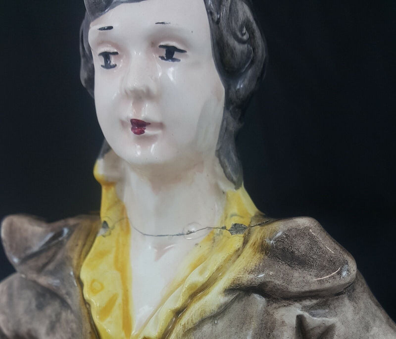 Capodimonte Figurine Man with Flower Basket - Restored