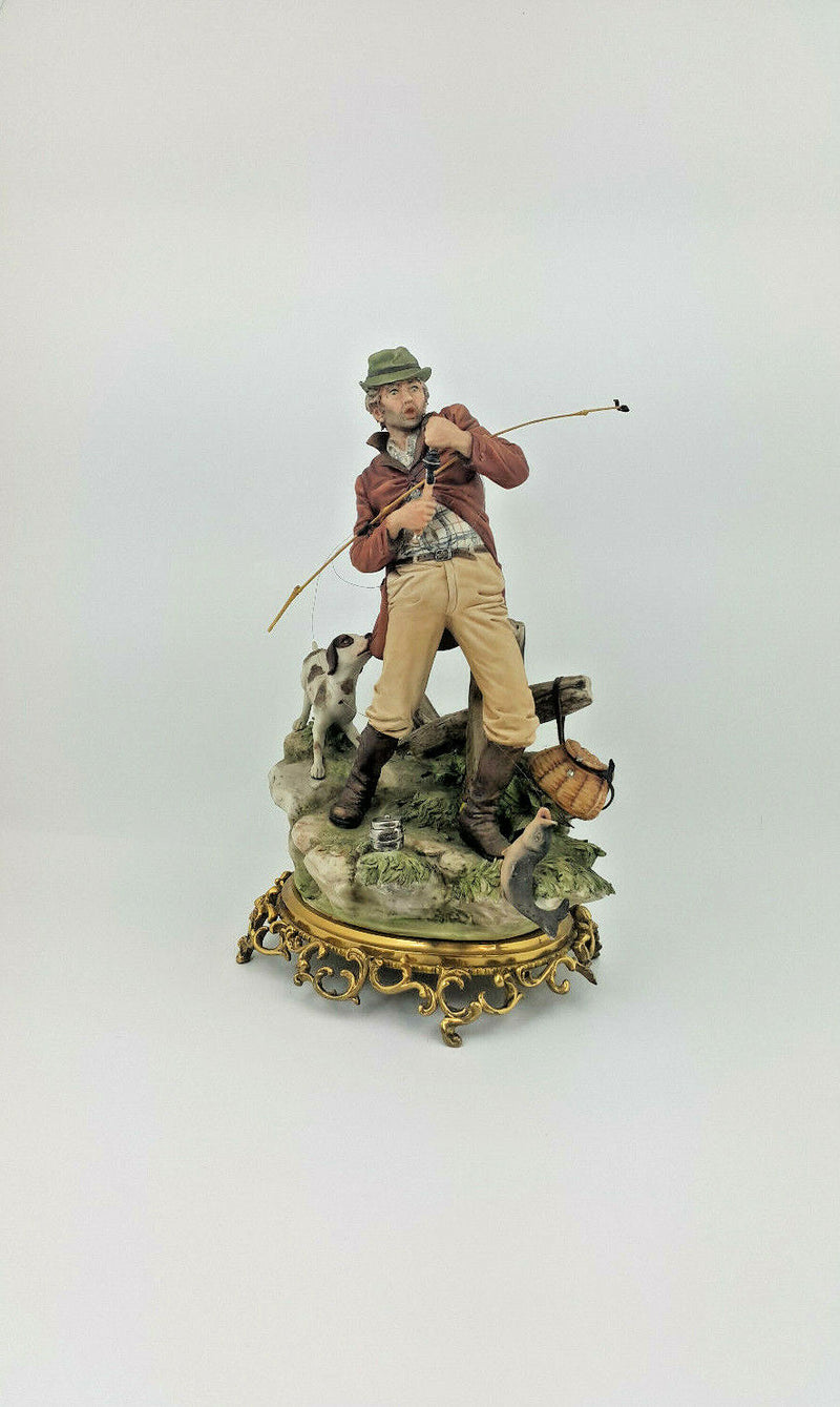 Capodimonte Large Figurine Fisherman - Broken