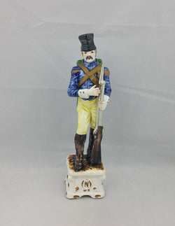 Capodimonte Large Figurine Soldier With Gun - Broken/Scratches