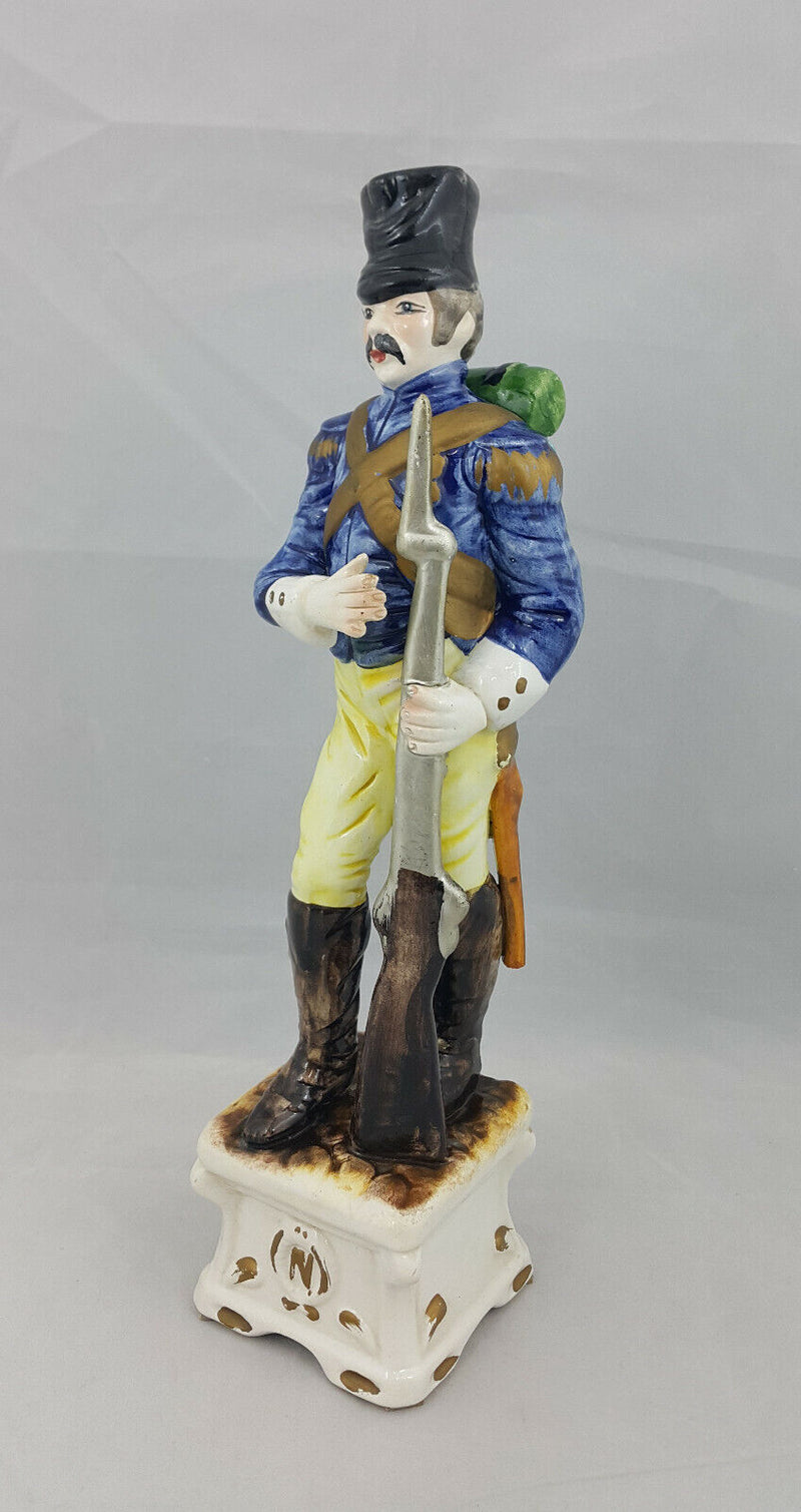 Capodimonte Large Figurine Soldier With Gun - Broken/Scratches