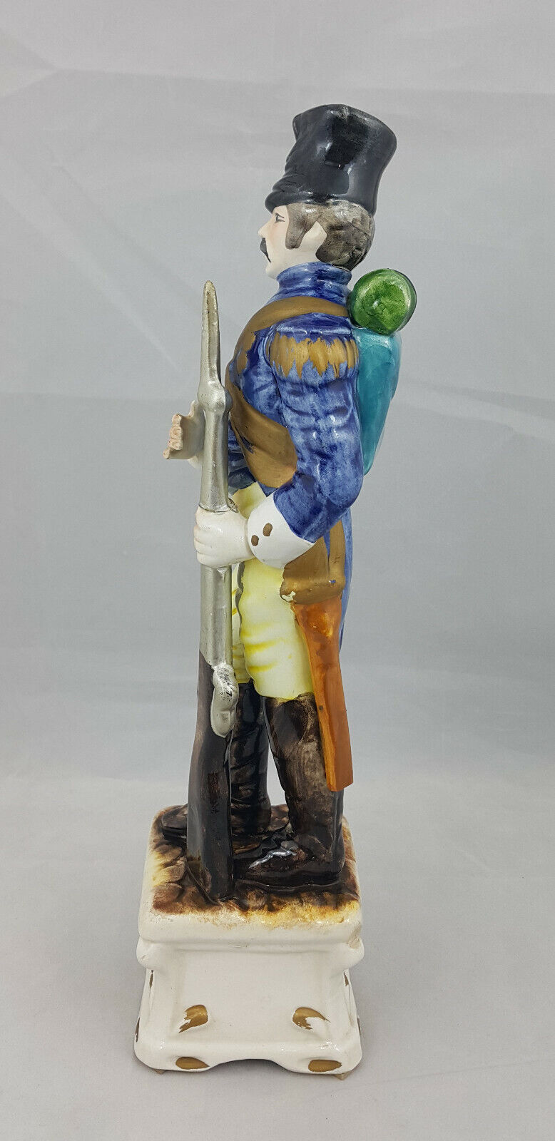 Capodimonte Large Figurine Soldier With Gun - Broken/Scratches