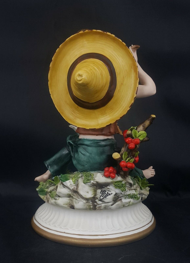 Capodimonte Figurine Boy Playing Flute with CoA