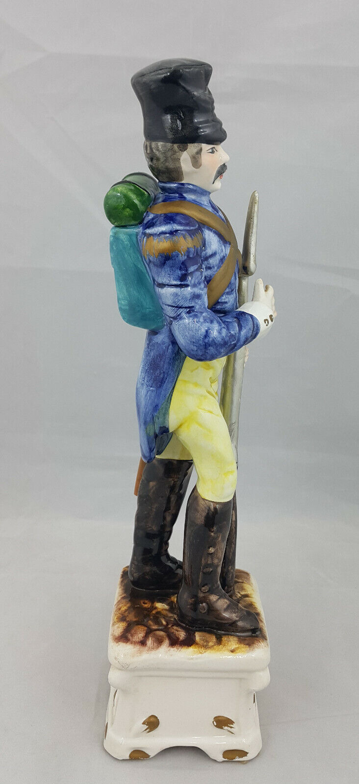 Capodimonte Large Figurine Soldier With Gun - Broken/Scratches